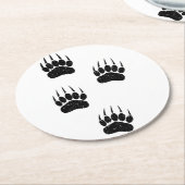 オールド動揺して紙プリントブラックベアポーズ ラウンドペーパーコースター (アングル)