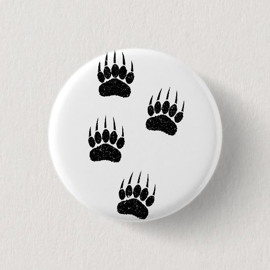 オールド動揺して紙プリントブラックベアポーズ 缶バッジ (正面)