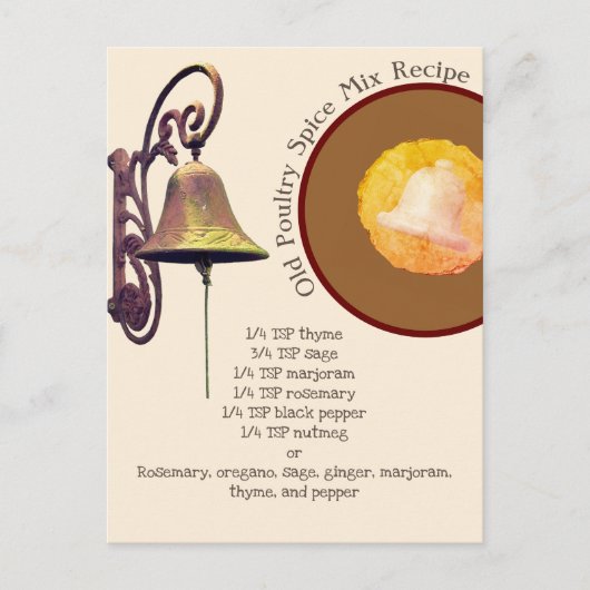オールド家禽香辛料ミックスレシピ葉書 ポストカード (正面)