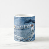 オールド擦り切れたブルージーンズクラシックホワイトマグ コーヒーマグカップ (中央)