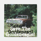 オールド救済オ救チャードビーチのゴールデイーグル マグネット (正面)
