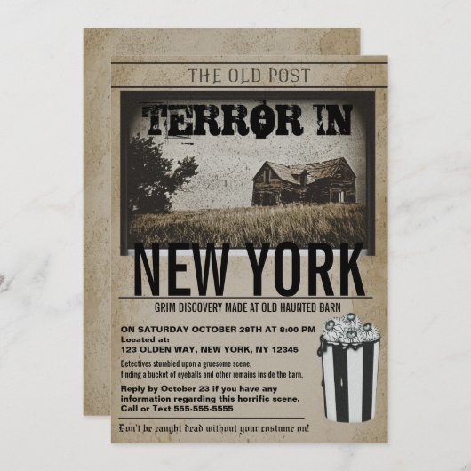 オールド新聞屋幽霊のよく出るンハローウィンパーティ 招待状 (正面/裏面)