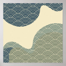 オールド日本のボホシック自然ランドスケープmunポスター