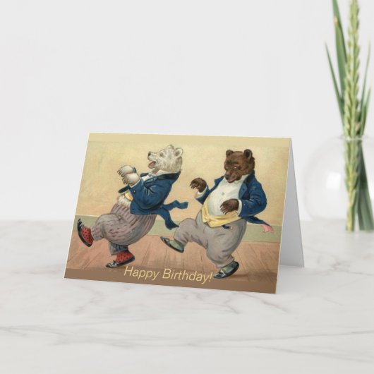 オールド熱狂するフレンズ誕生日 カード (正面)