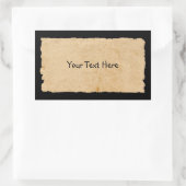 オールド紙オンブラック 長方形シール (バッグ)