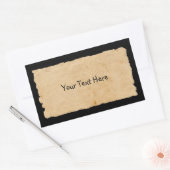 オールド紙オンブラック 長方形シール (封筒)