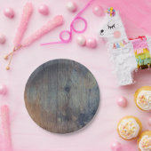 オールド素朴ウッドバ結婚ンズ ペーパープレート (パーティー)