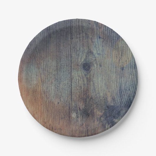 オールド素朴ウッドバ結婚ンズ ペーパープレート (正面)