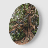オールド素朴オリーブの木 ラージ壁時計 (傾斜)