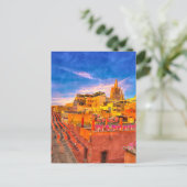 オールド素朴タウンサンミゲルデアレンデ絵を描 ポストカード (スタンド正面)