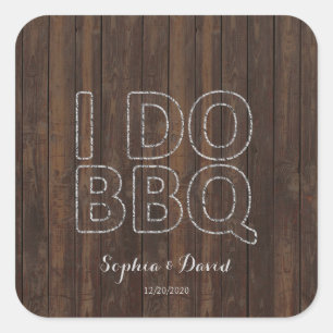 オールド素朴バーンストリングライトI DO BBQ スクエアシール