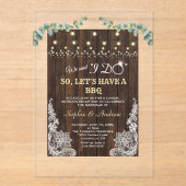 オールド素朴バーンレースユーカリI do BBQ After アクリル招待状 (正面)