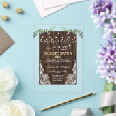 オールド素朴バーンレースユーカリI do BBQ After アクリル招待状 (インサイチュ (ウェディング))