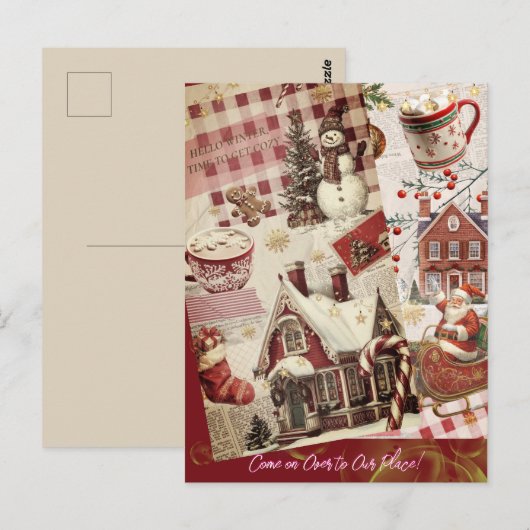 オールド素朴ファッションドフェスティバルホリデーチャーム ポストカード (正面/裏面)