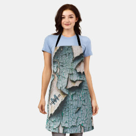 オールド素朴ブルーグリ絵を描ンウッドカスタムモノグラム エプロン