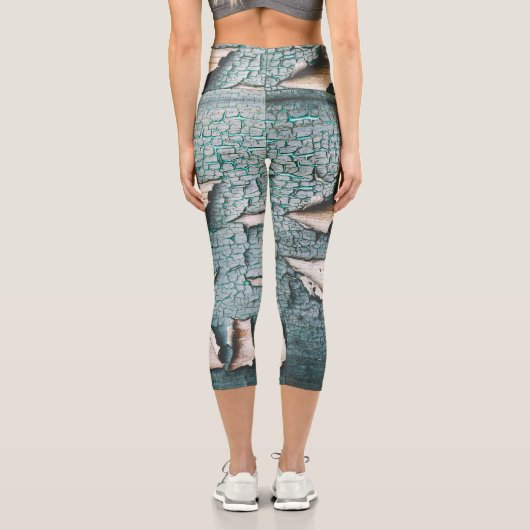 オールド素朴ブルーグリ絵を描ンウッドカスタムモノグラム カプリレギンス (裏面)