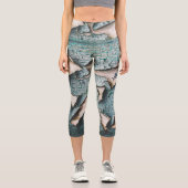 オールド素朴ブルーグリ絵を描ンウッドカスタムモノグラム カプリレギンス (正面)