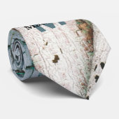 オールド素朴ブルーグリ絵を描ンウッドカスタムモノグラム ネクタイ (ロール)