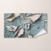 オールド素朴ブルーグリ絵を描ンウッドカスタムモノグラム バスタオルセット (ハンドタオル)