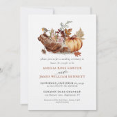 オールド素朴ブーツ秋パンプキンファームボホ結婚ズ 招待状 (正面)