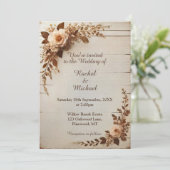オールド素朴ヴィンテージウェディング招待状 招待状 (スタンド正面)
