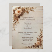 オールド素朴ヴィンテージウェディング招待状 招待状 (正面/裏面)