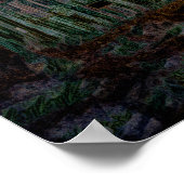 オールド素朴ヴィンテージオレンジブラウンバーンサンセット ポスター (角)