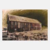 オールド素朴ヴィンテージブラウンバーンナイトスカイ ラッピングペーパーシート (正面)