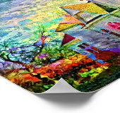 オールド絵を描カントリー教会フォトアートプリント ポスター (角)