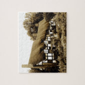 オールド茅葺チューダーコテージイングランドブリティッシュ ジグソーパズル (縦)
