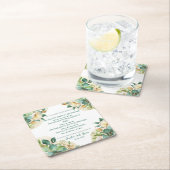 オールド賛美アイルランドの金ゴールドダストとバラ スクエアペーパーコースター (インサイチュ)