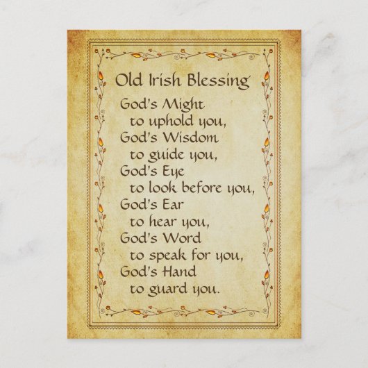 オールド賛美・アイリッシュ、神の御力があなたを支える ポストカード (正面)