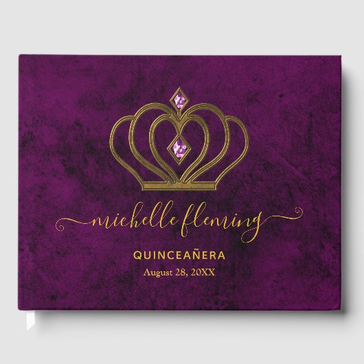 オールド金ゴールドエレガンスキンセアニラゲストブック ゲストブック (正面)