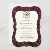 オールド金ゴールドエレガンスキンセアニラ 招待状 (正面)