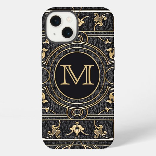 オールド金ゴールドモノグラム iPhoneケース (裏面)