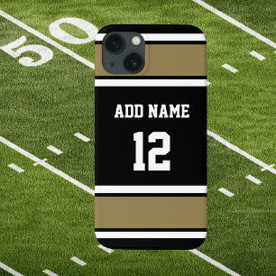 オールド金ゴールド白黒スポーツストライプ iPhone 15ケース