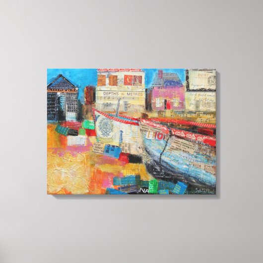 オールド魚釣りボート2013 キャンバスプリント (正面)