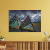 オールド魚釣りボート キャンバスプリント (インサイチュ (リビング))