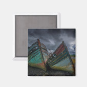 オールド魚釣りボート マグネット (正面/裏面)