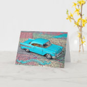 オールド1957車の誕生日 カード (黄色い花)