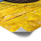 オールド・アコースティック・ギターのウクライナ国旗 ポスター (角)