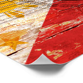 オールド・アコースティック・ギターのフィリピン国旗 ポスター (角)