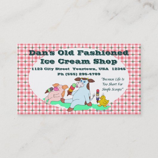 オールド·アファッションドイス·クリーム·ショップ 名刺 (正面)
