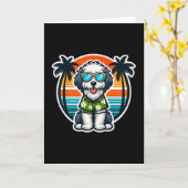 オールド・イングリッシュ・シープドッグの飼い主 サマー ヴァイブス バケーション カード (黄色い花)