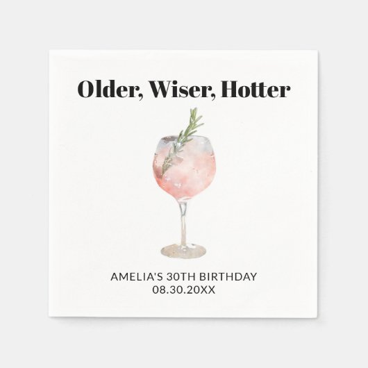 オールド、ウィザー、ホッター誕生日カクテル スタンダードカクテルナプキン (正面)