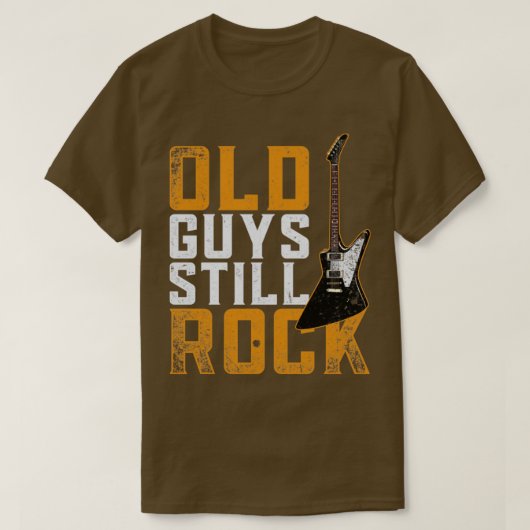 オールド・ガイズはまだロックギタリスト電気ギター Tシャツ (デザイン正面)