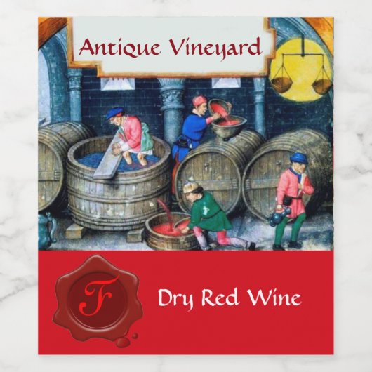 オールド グレープ ヴィンヤード ワインバー レル ワックス シール モノグラム (シングルラベル)