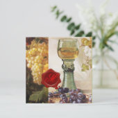 オールド グレープ ヴィンヤード ワイン テイスティング パーティー 赤いワックス シール 招待状 (スタンド正面)