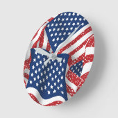 オールド・グローリー・オールアメリカン – USA国旗 ラウンド壁時計 (傾斜)
