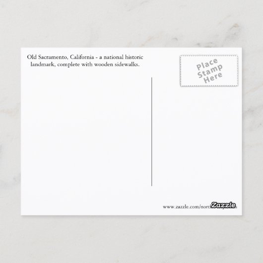オールド・サクラメント地区 旅行写真 ポストカード (裏面)